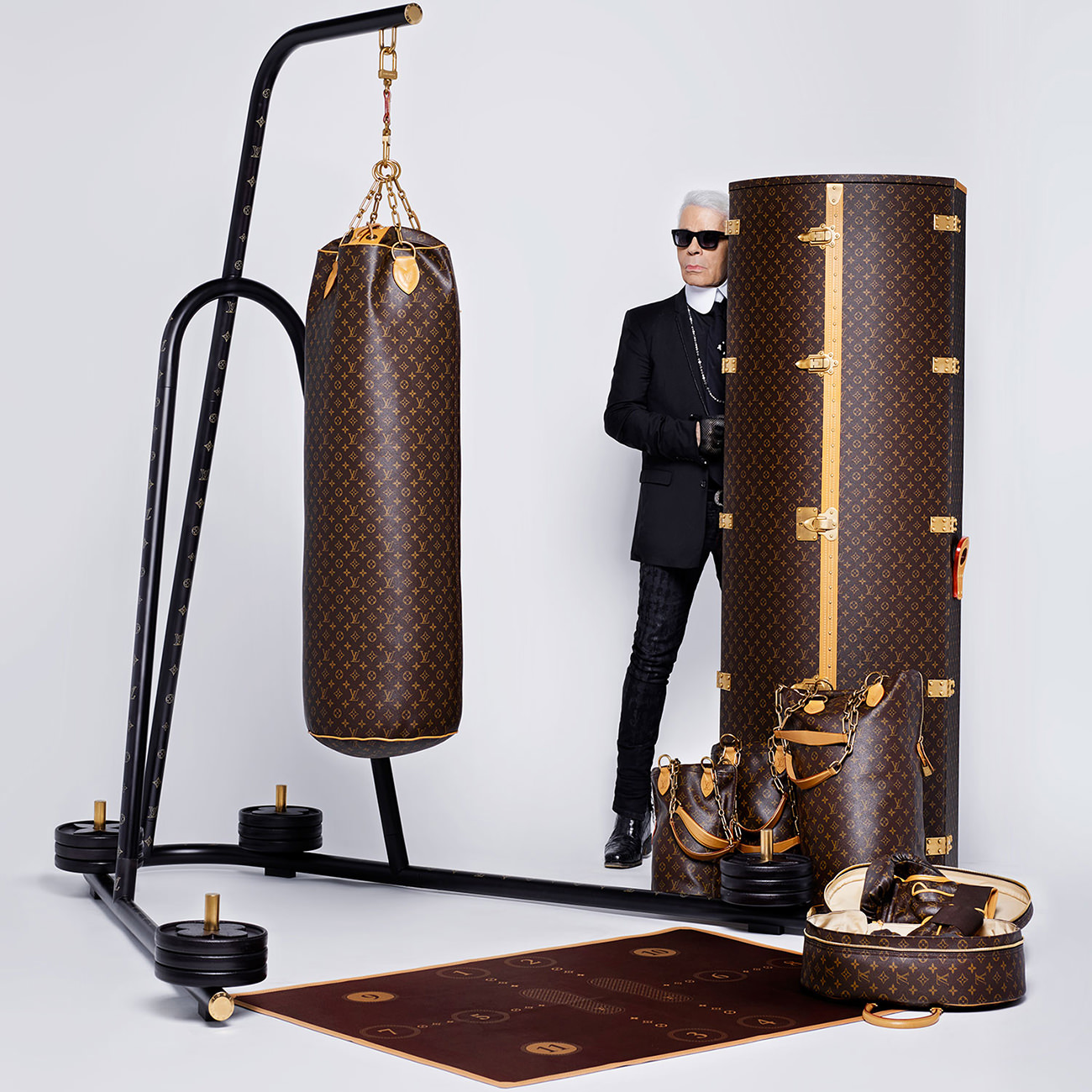 Louis Vuitton on X: A total knockout. The Punching Bag & Boxing Gloves  by Karl Lagerfeld #LouisVuitton #CelebratingMonogram   / X