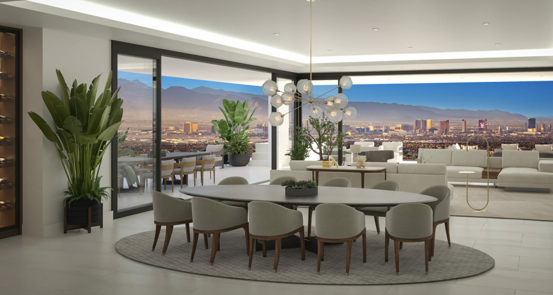 Four seasons Las Vegas living room night