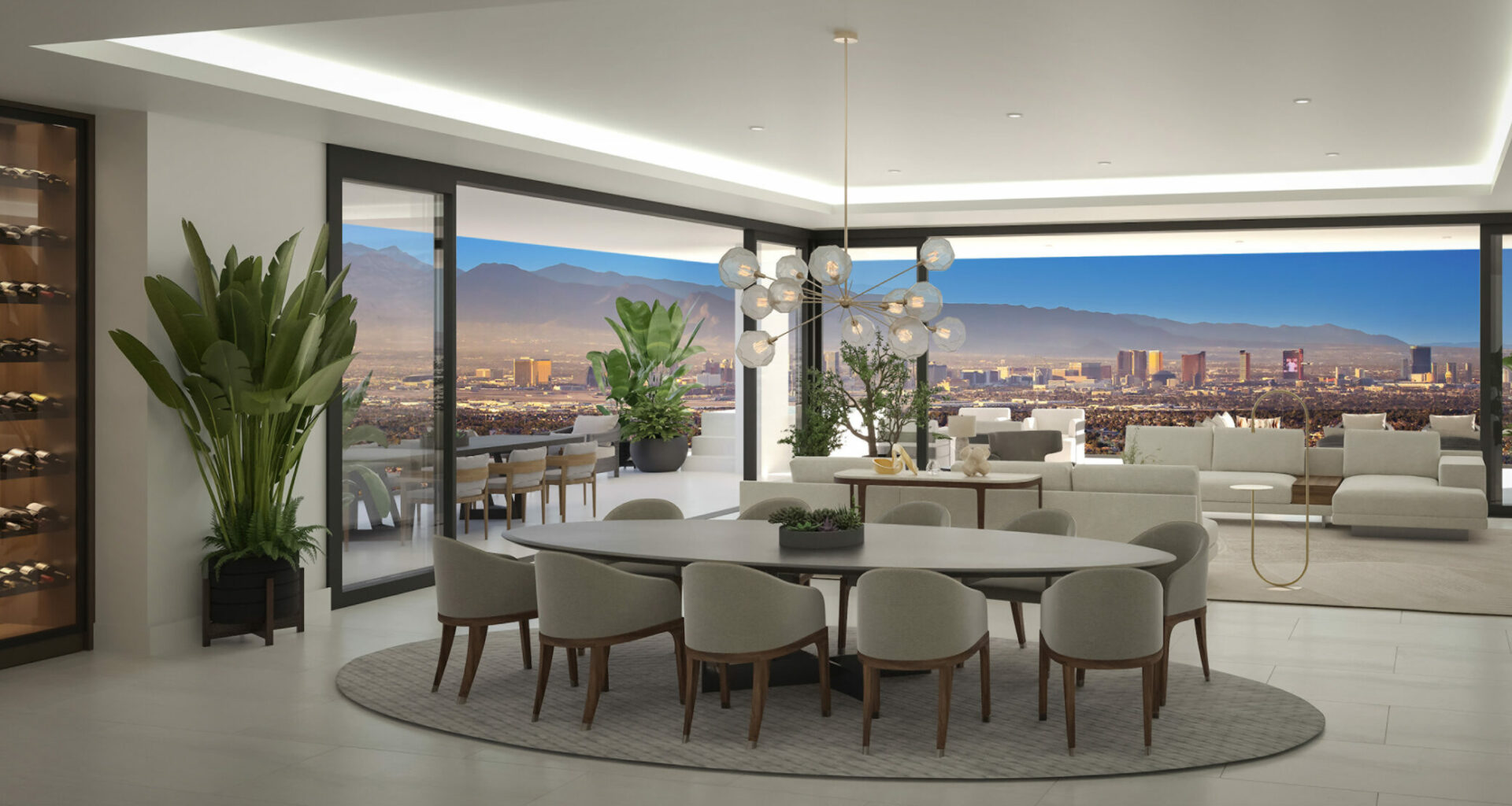 Four seasons Las Vegas residence living room night